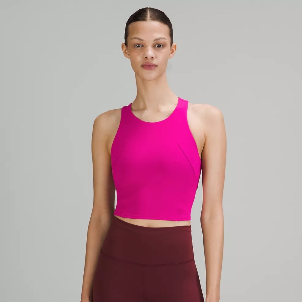 Pink Crop Lululemon Tank- Invigorate, size 12